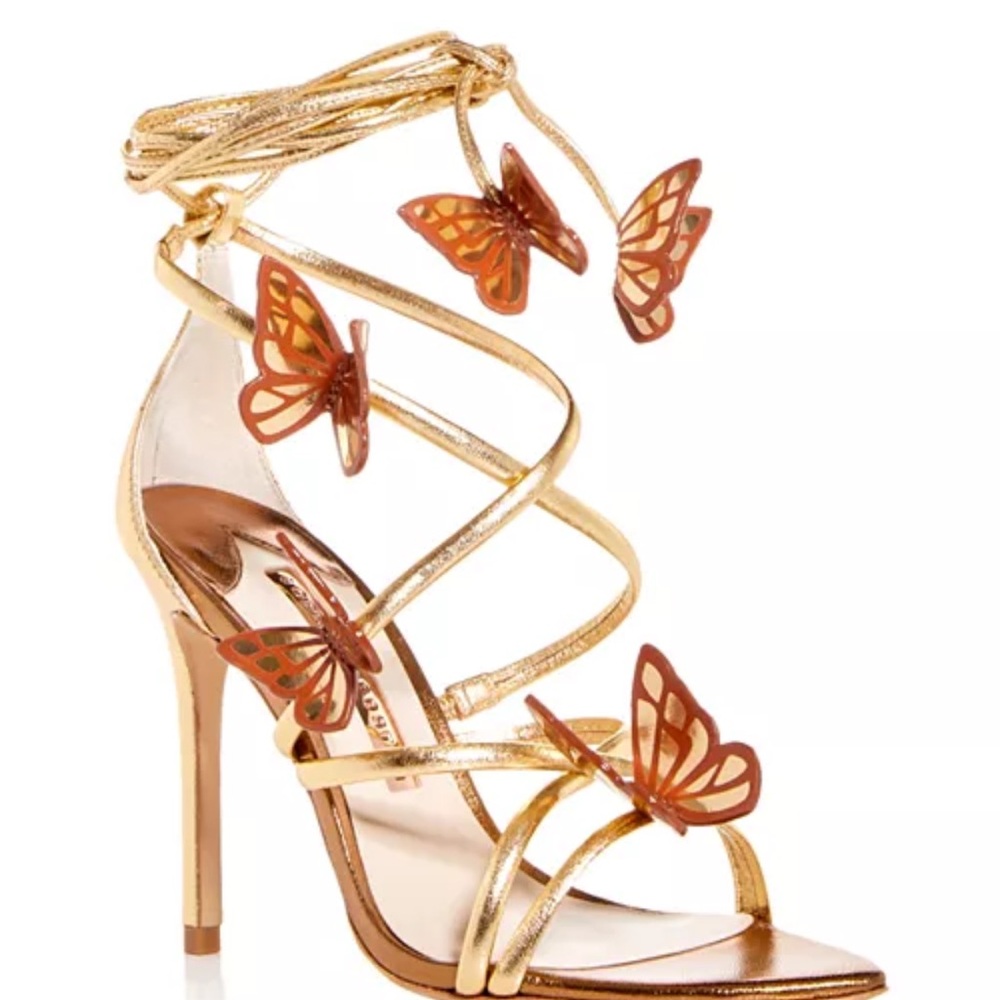 Sophia Webster Gold Butterfly Heels